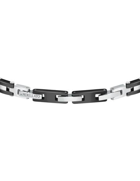 Bracciale MORELLATO uomo Motown acciaio / pietre nere