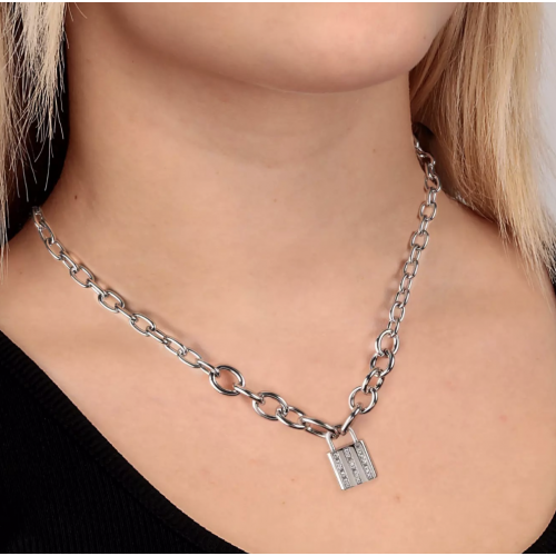 Collana MORELLATO donna Abbraccio acciaio pavé