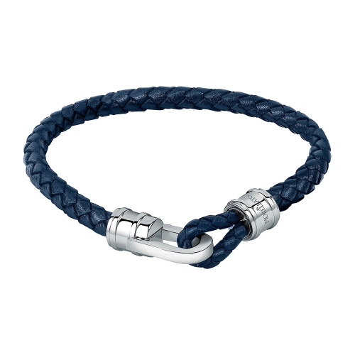 Bracciale MORELLATO uomo Moody pelle blu / acciaio