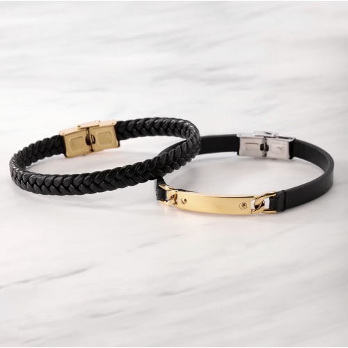 Bracciale MORELLATO uomo Moody pelle nero / dorato