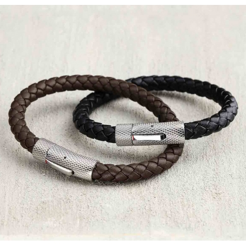 Bracciale SECTOR uomo Bandy pelle marrone - 20 cm
