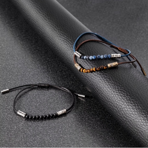 Bracciale SECTOR uomo Bandy nero tiger eye stone