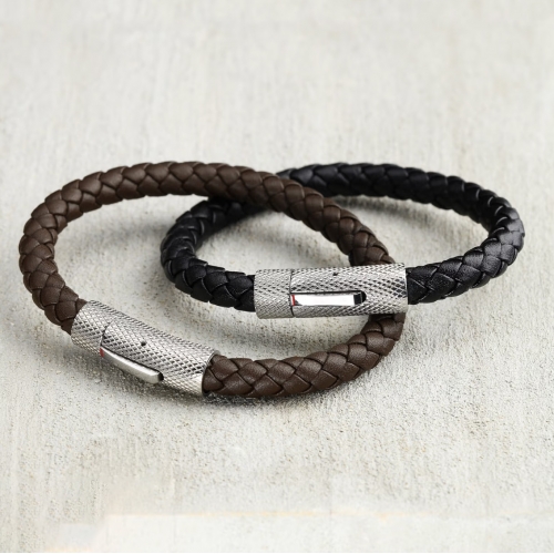 Bracciale SECTOR uomo Bandy pelle nero - 20 cm