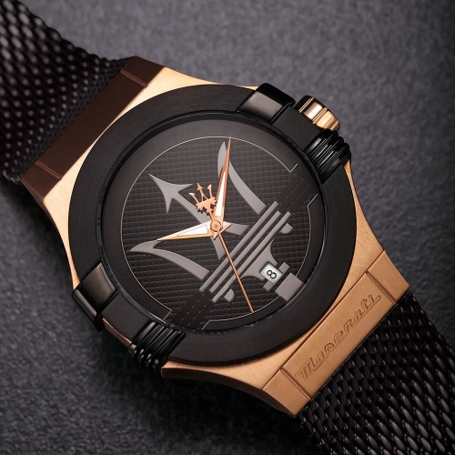 Orologio MASERATI uomo Potenza data acciaio nero