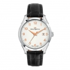 Orologio PHILIP WATCH uomo Roma data pelle nero / bianco