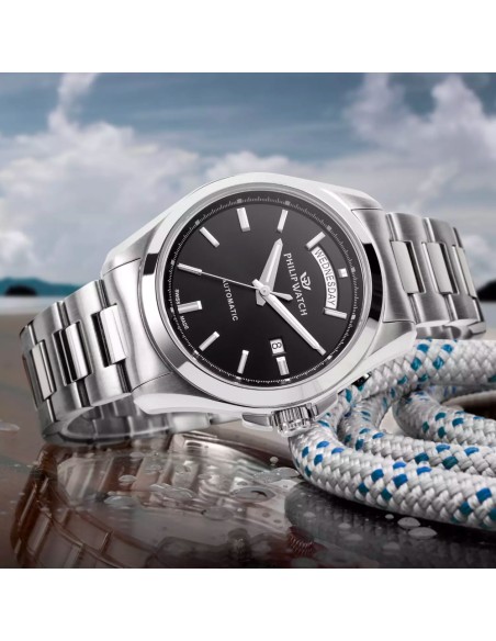 Orologio PHILIP WATCH uomo Amalfi Automatico day-date acciaio / nero
