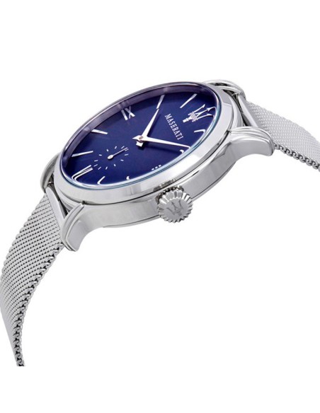 Orologio MASERATI uomo Epoca tempo acciaio mesh / blu