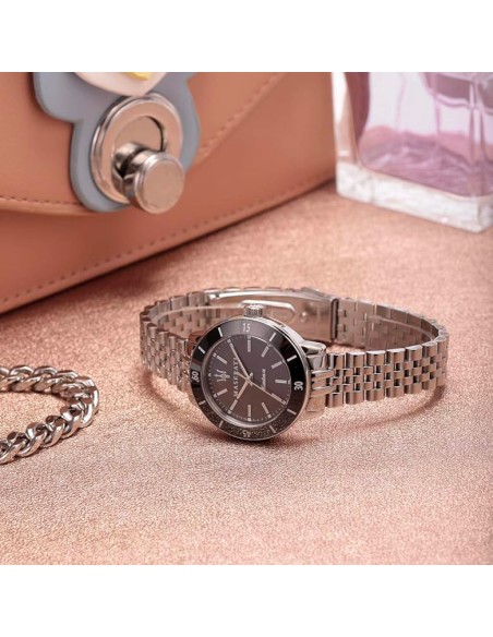 Orologio MASERATI donna Successo Solar acciaio / nero