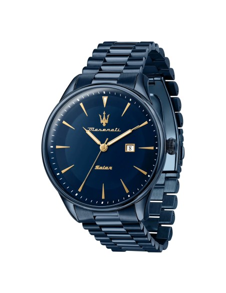 Orologio MASERATI uomo Solar blue edition datario acciaio blu