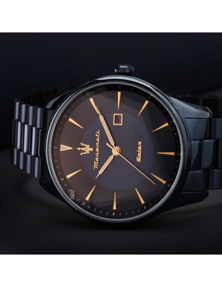 Orologio MASERATI uomo Solar blue edition datario acciaio blu