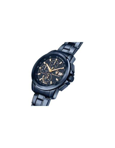 Orologio MASERATI uomo Solar blue cronografo acciaio blu