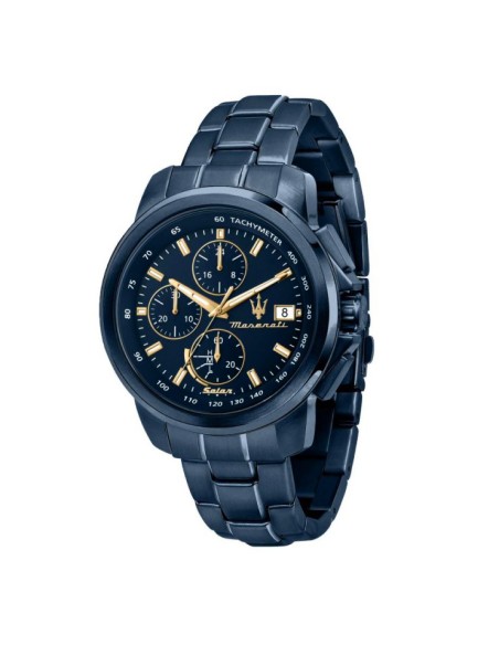 Orologio MASERATI uomo Solar blue cronografo acciaio blu