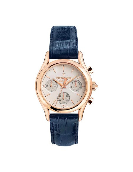 Orologio TRUSSARDI uomo T-light multi funzione pelle blu / oro rosa