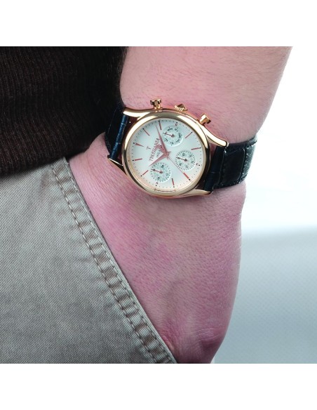 Orologio TRUSSARDI uomo T-light multi funzione pelle blu / oro rosa