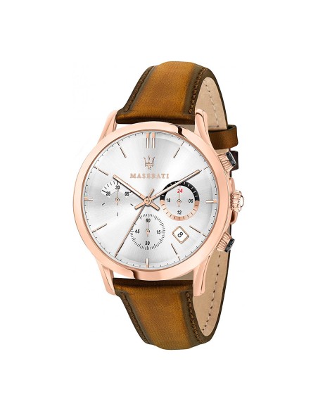 Orologio MASERATI uomo Ricordo cronografo pelle marrone / oro rosa