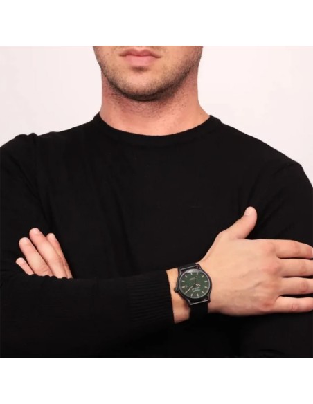 Orologio SECTOR uomo 660 datario bracciale acciaio nero / verde