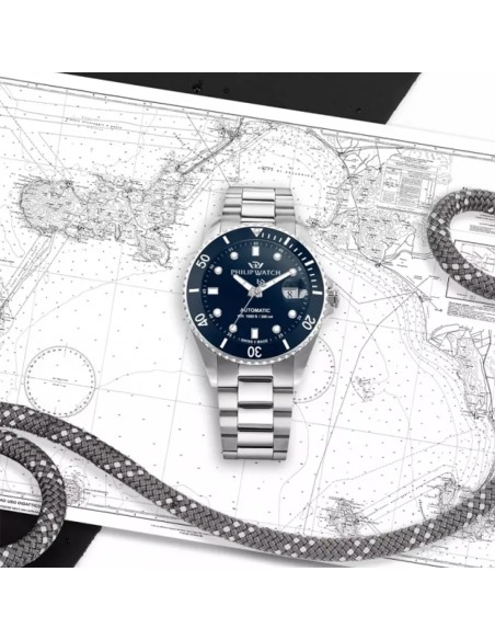 Orologio PHILIP WATCH uomo Caribe Automatico acciaio / blu
