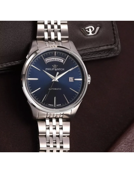 Orologio PHILIP WATCH uomo Roma automatico acciaio / blu