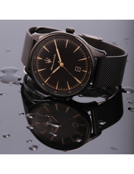 Orologio MASERATI uomo Tradizione datario acciaio nero mesh