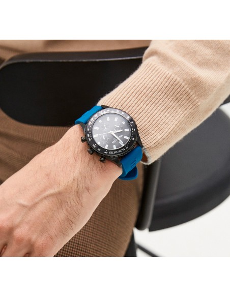 Orologio TRUSSARDI uomo T-logo multi funzione gomma blu / nero