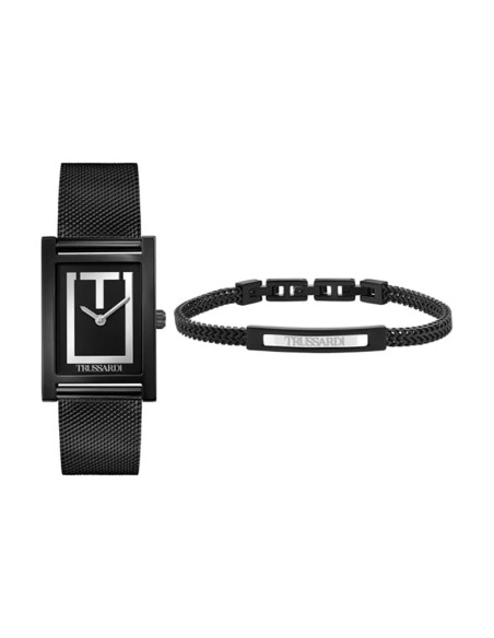 Orologio TRUSSARDI donna T-strict acciaio nero / special box