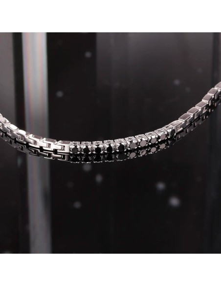 Bracciale MORELLATO uomo Tennis acciaio / cristalli neri