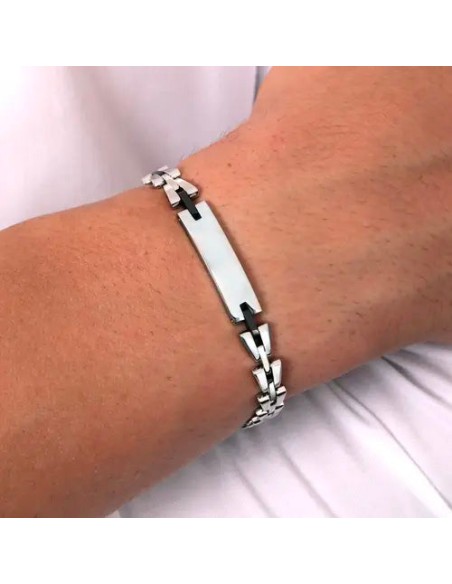 Bracciale MORELLATO uomo Motown acciaio / nero