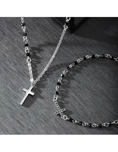 Collana MORELLATO uomo Cross acciaio / nero /...