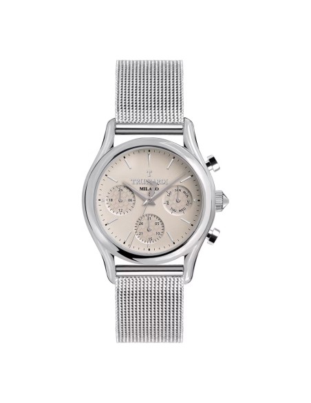 Orologio TRUSSARDI uomo T-light multi acciaio mesh / beige