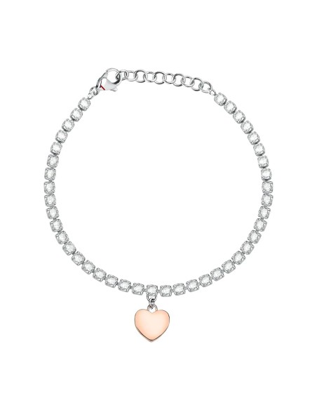 Bracciale SECTOR donna Tennis cuore oro rosa cristalli bianchi