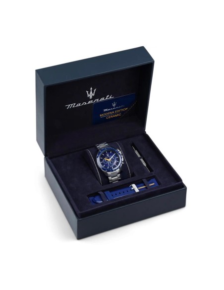 Orologio MASERATI uomo Modena Edition Ceramic crono acciaio / blu