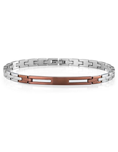 Bracciale SECTOR uomo Basic acciaio / marrone
