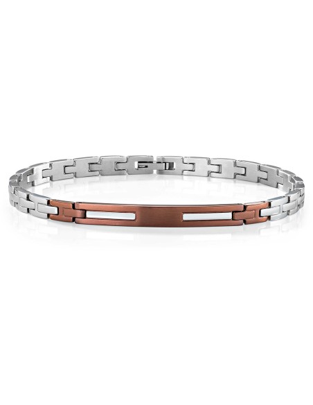 Bracciale SECTOR uomo Basic acciaio / marrone