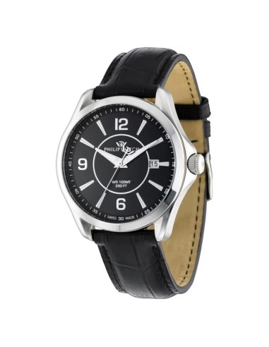 Orologio PHILIP WATCH uomo Blaze data pelle nero