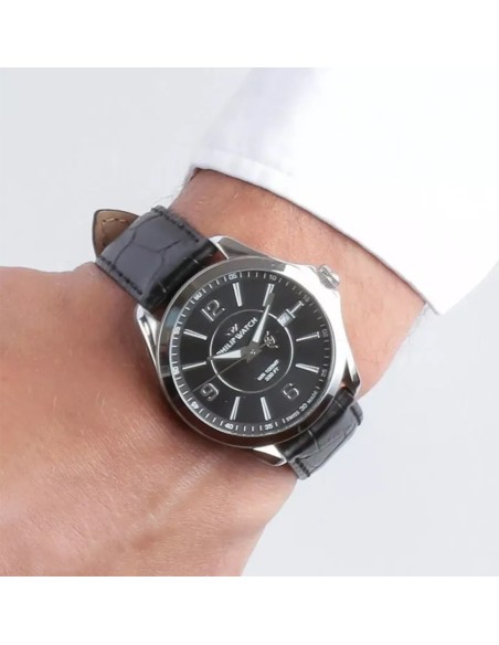 Orologio PHILIP WATCH uomo Blaze data pelle nero