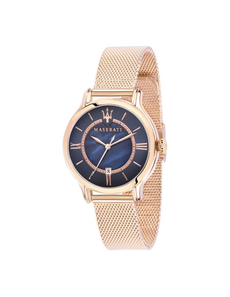 Orologio MASERATI donna Epoca acciaio oro rosa / blu