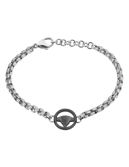 Bracciale MASERATI uomo acciaio logo brunito