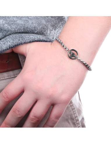 Bracciale MASERATI uomo acciaio logo brunito