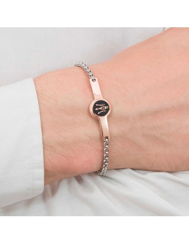 Bracciale MASERATI uomo acciaio oro rosa / logo