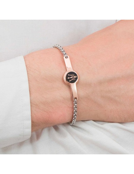 Bracciale MASERATI uomo acciaio oro rosa / logo