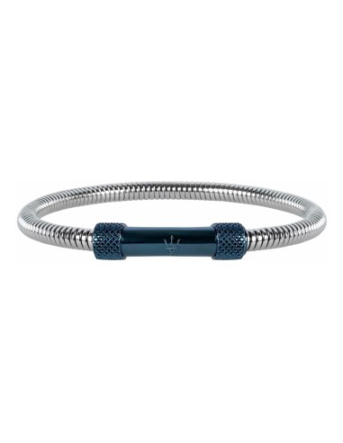 Bracciale MASERATI uomo Logo acciaio / blu