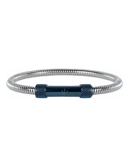 Bracciale MASERATI uomo Logo acciaio / blu