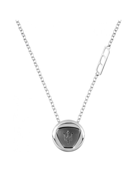 Collana MASERATI uomo acciaio con pendente acciaio / nero