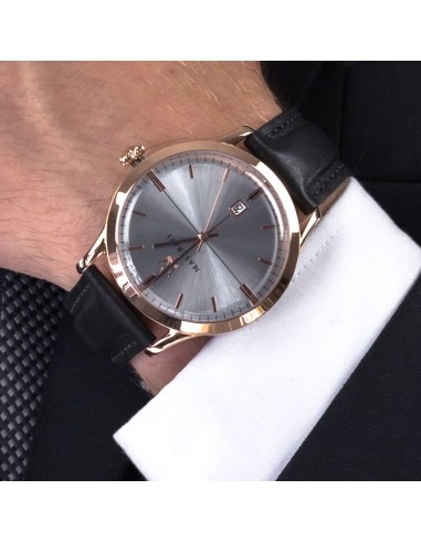 Orologio MASERATI uomo Ricordo data pelle nero...