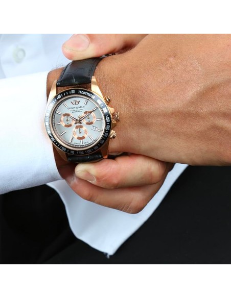 Orologio PHILIP WATCH uomo Caribe cronografo pelle marrone / bianco