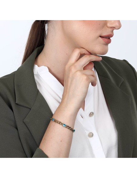 Bracciale MORELLATO donna Poetica acciaio dorato / cristalli blu