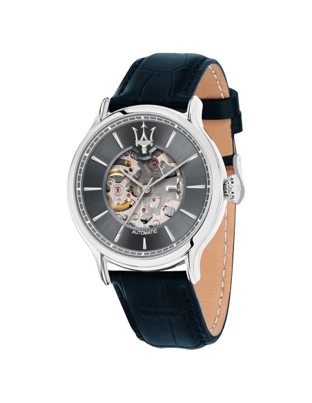 Orologio MASERATI uomo Epoca Automatico pelle blu / grigio