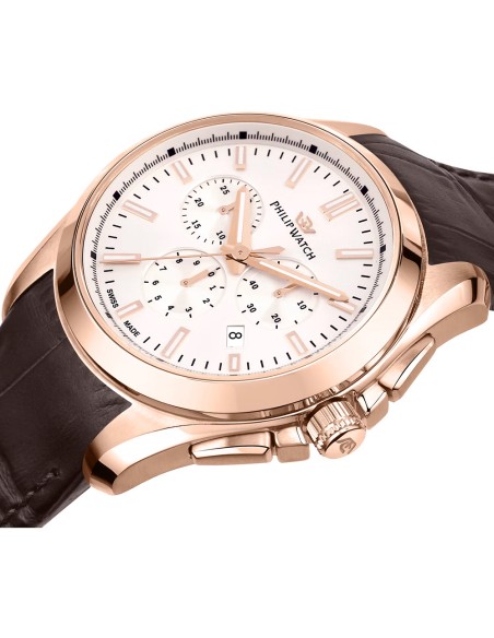 Orologio PHILIP WATCH uomo Amalfi cronografo pelle marrone