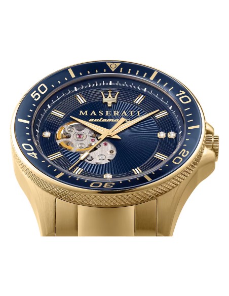 Orologio MASERATI uomo Sfida Automatico dorato / blu