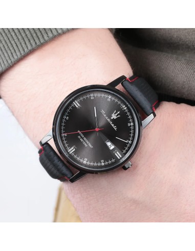 Orologio MASERATI uomo Eleganza datario pelle nero